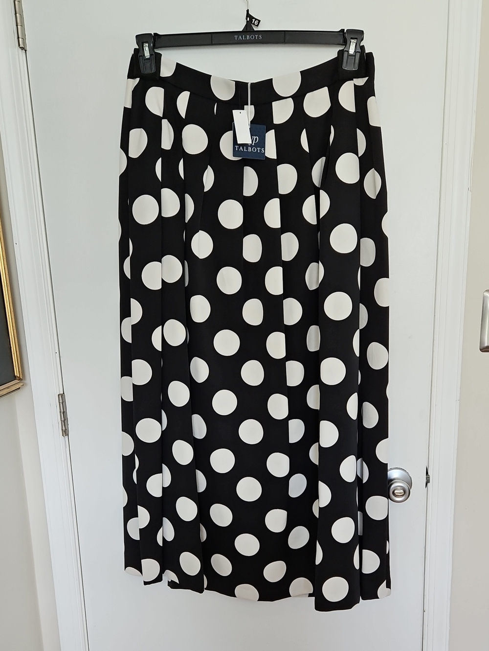 NWT 2018 RSVP By Talbots Pleated Dot Maxi Skirt Size 16